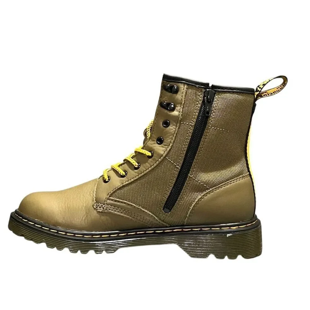 Dr. Martens 1460 Panel Y Teens Leather Boots Outdoor Green M6/L7 Lace Up Unisex